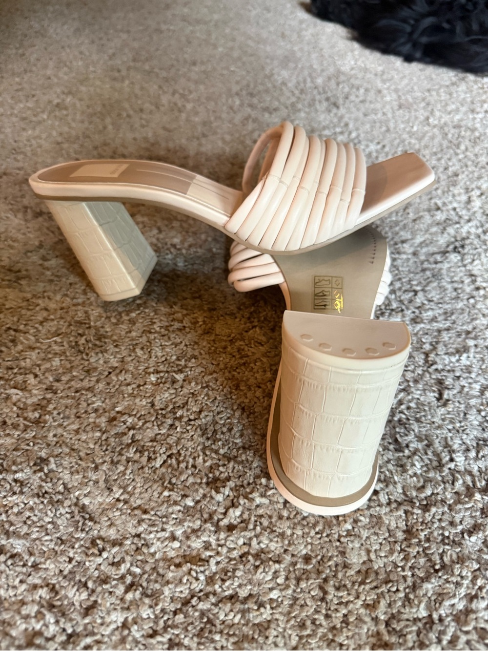 Dolce Vita Nude Multi-Strap Square Toe Block Heels - Picture 2 of 3